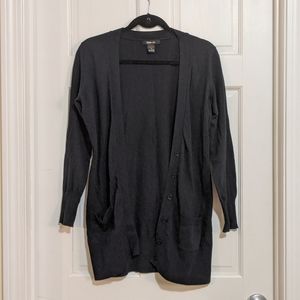 Long line black cardigan